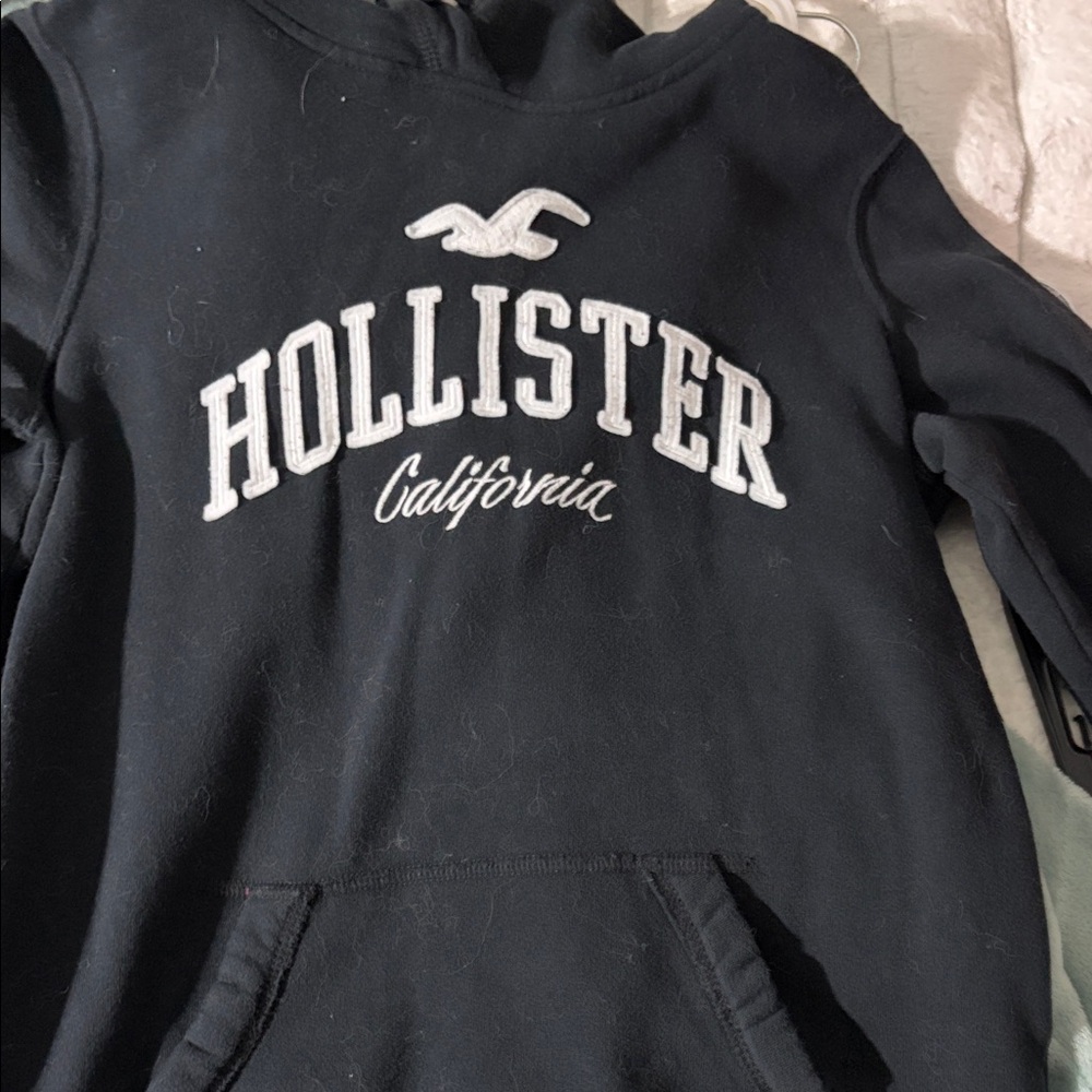 Hollister Black hoodie with White Accents